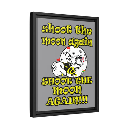 shoot the moon again - framed canvas art (grey)