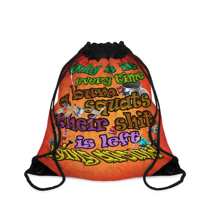 the bum's shit - Drawstring Bag (burnt orange)