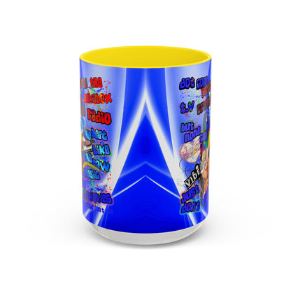drop the beat - Accent Mug (blue-white wave)