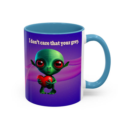 I don't care that your grey - Accent Mug (purple-pink wave)
