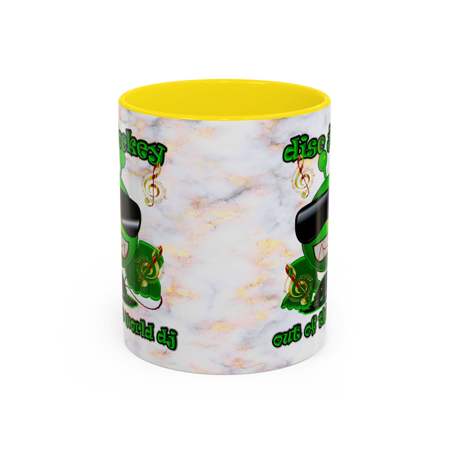 disc jockey - Accent Mug (white marble)