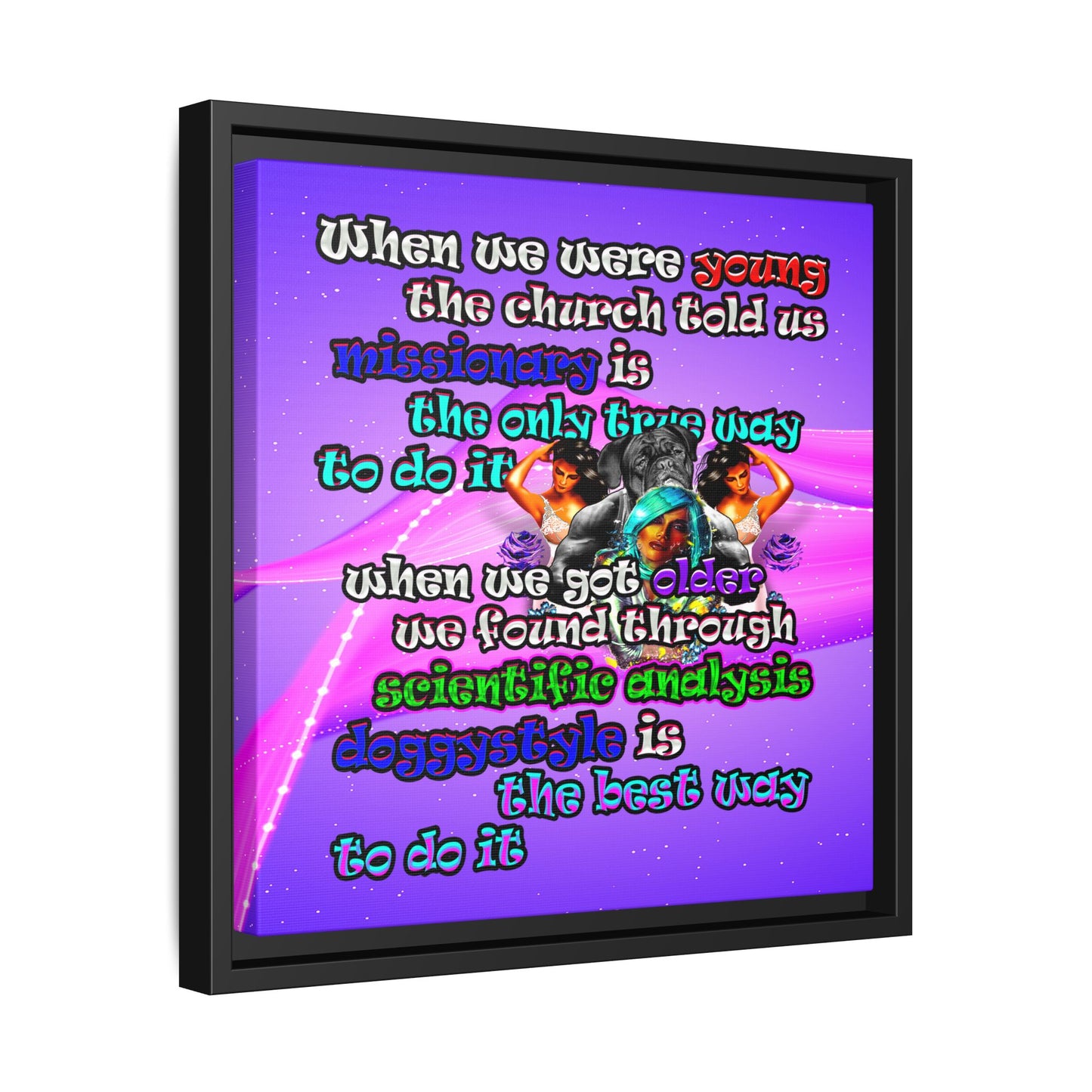 doggystyle - framed canvas art (purple-pink wave)