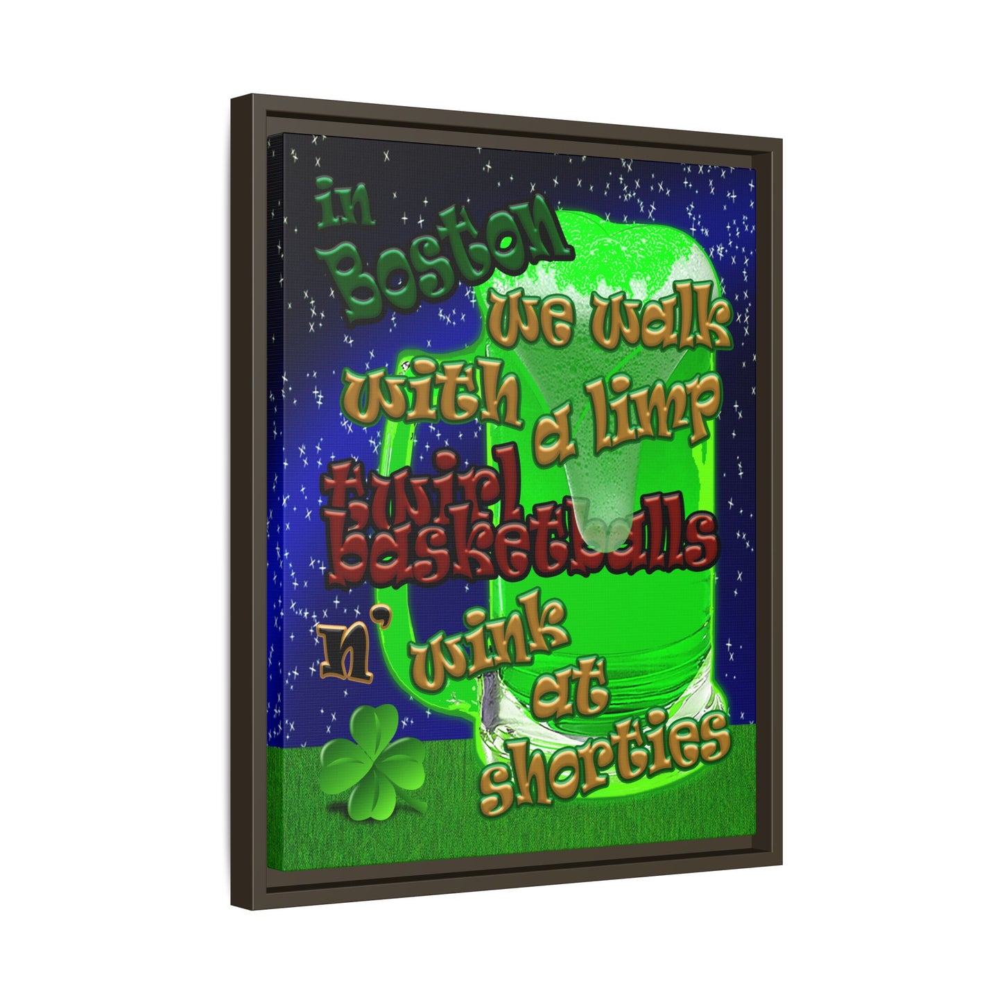 celtics logo - framed canvas art ('snoops' background)