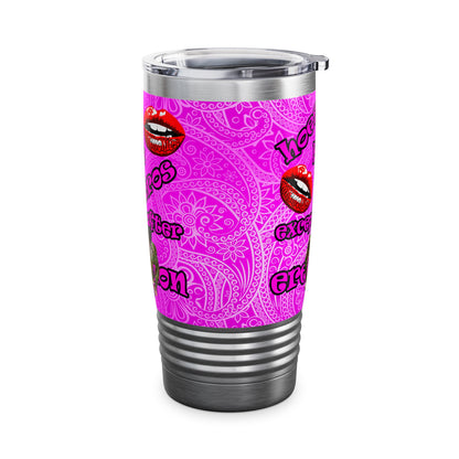 hoes b4 bros - Ringneck Tumbler, 20oz (pink swirl)