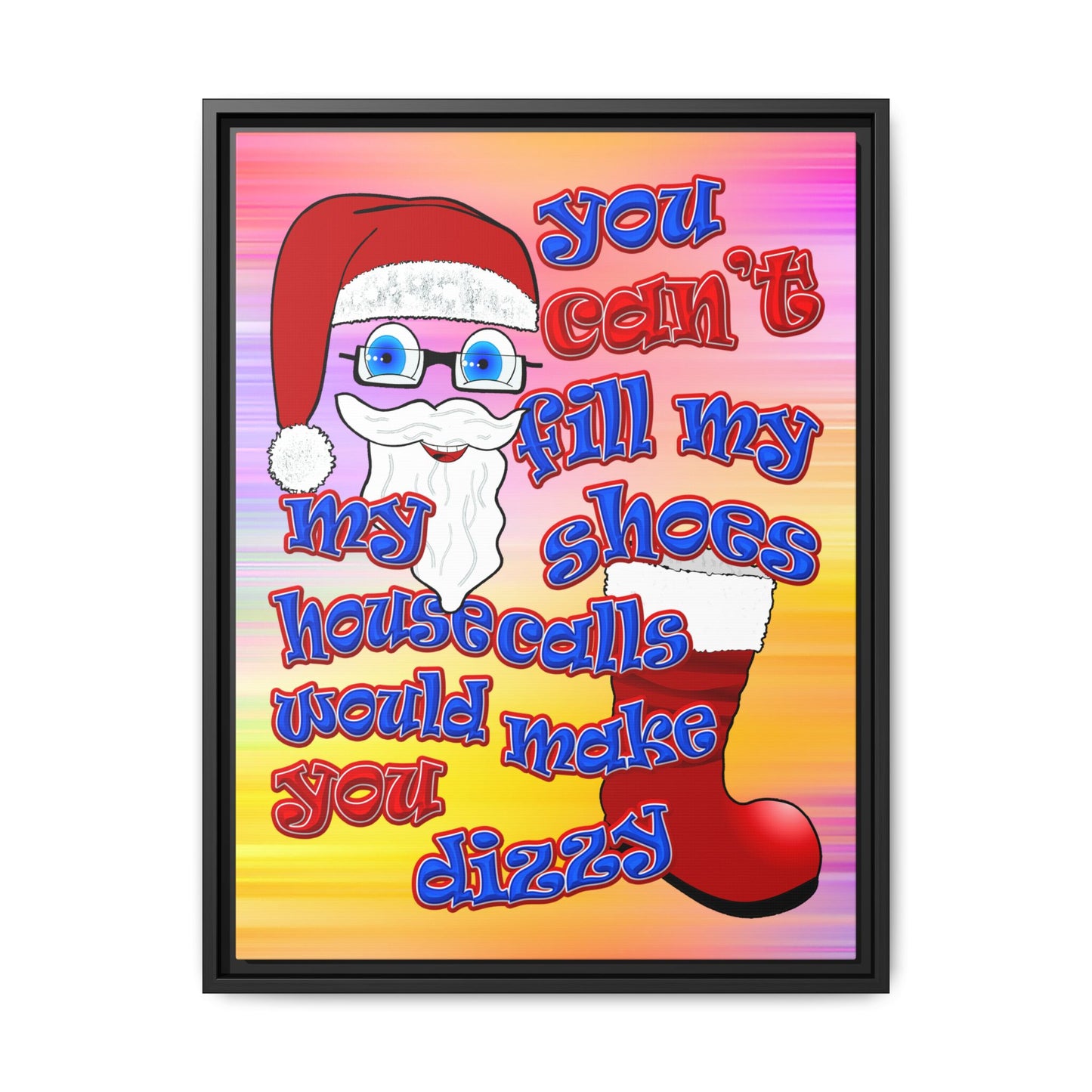 santa's shoes - framed canvas art (color blur)