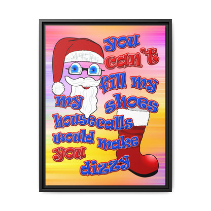 santa's shoes - framed canvas art (color blur)