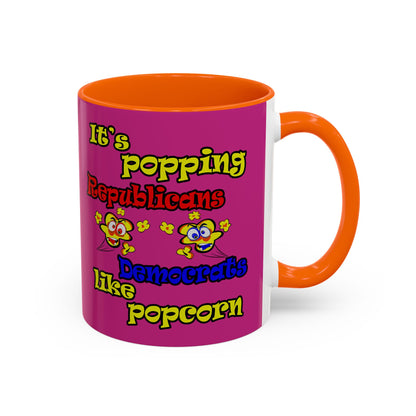 popping like popcorn - Accent Mug (pink)