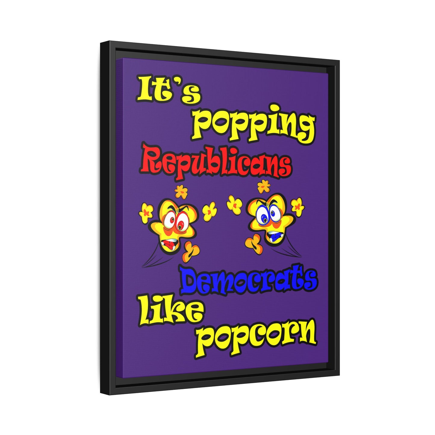 popping like popcorn - framed canvas art (purple)