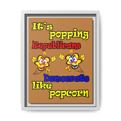 popping like popcorn - framed canvas art (light brown)