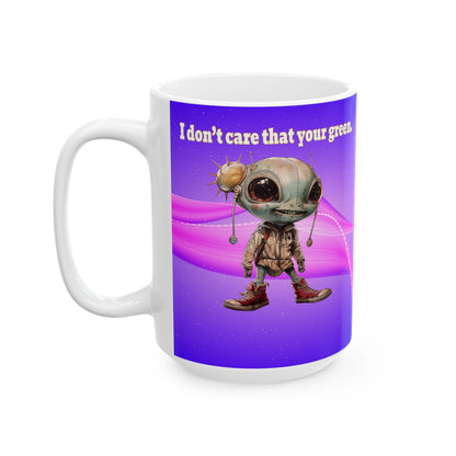 I don't care that your grey - White Mug (purple-pink wave)