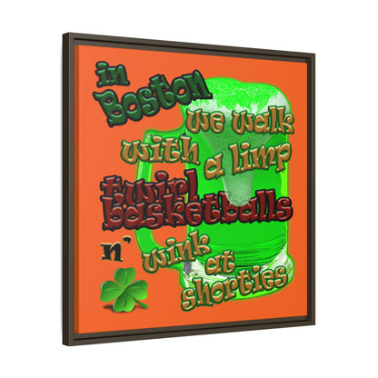 celtics logo - framed canvas art (orange)