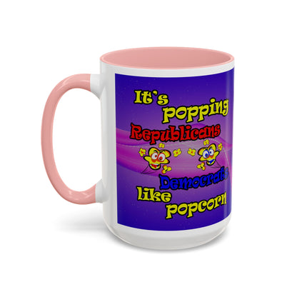 popping like popcorn - Accent Mug (purple-pink wave)