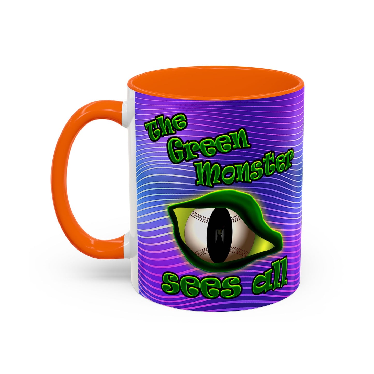 green monster - Accent Mug (purple wave)