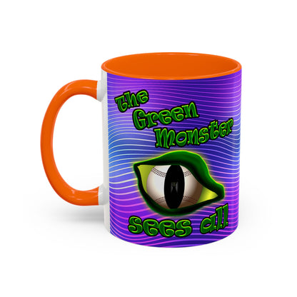 green monster - Accent Mug (purple wave)