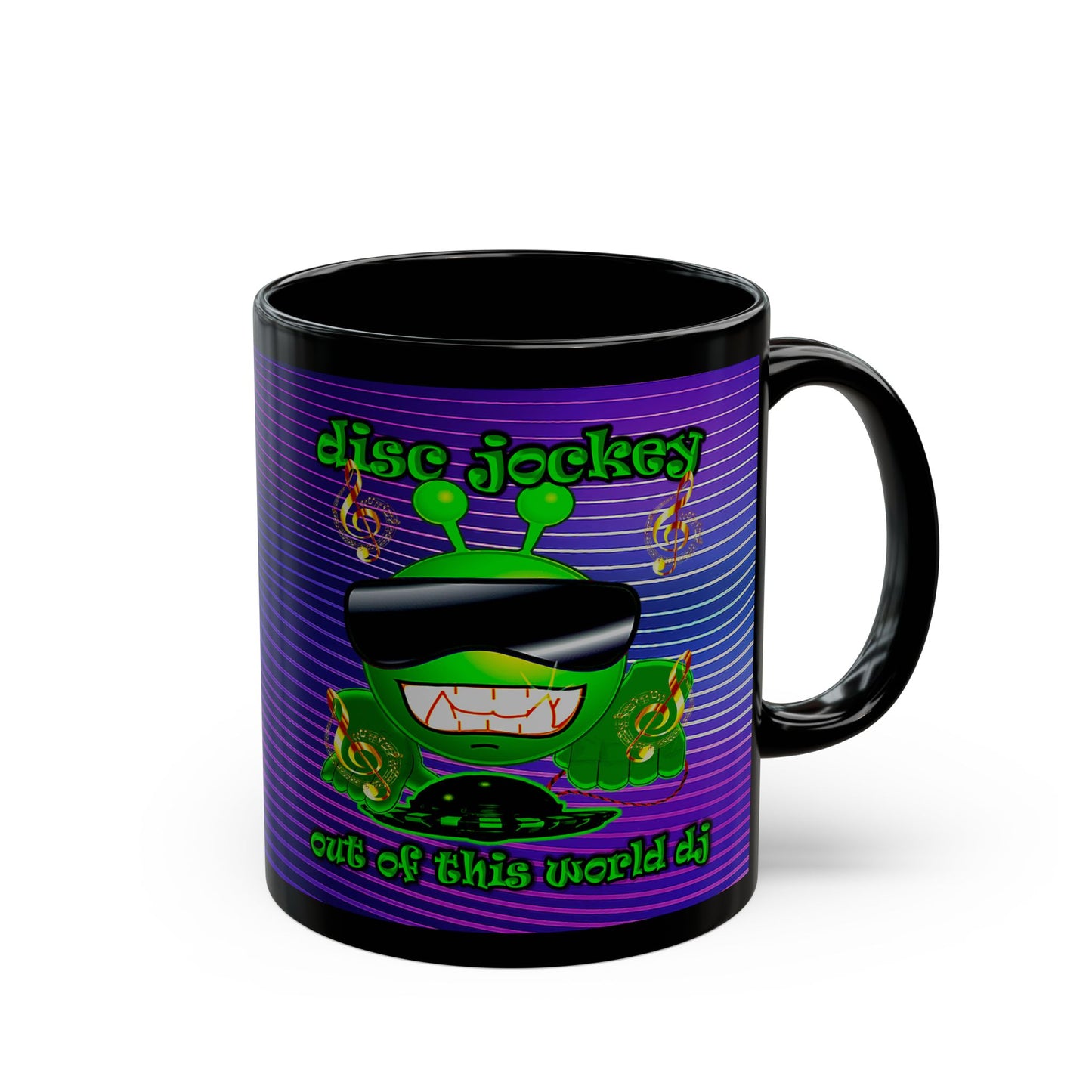 disc jockey - Black Mug (purple wave)