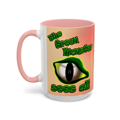 green monster - Accent Mug (yellow-orange wave)