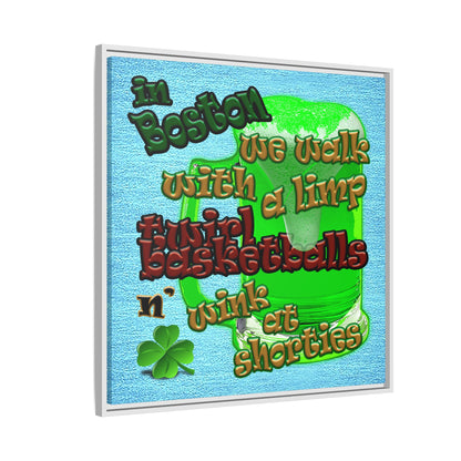 celtics logo - framed canvas art (faded blue)