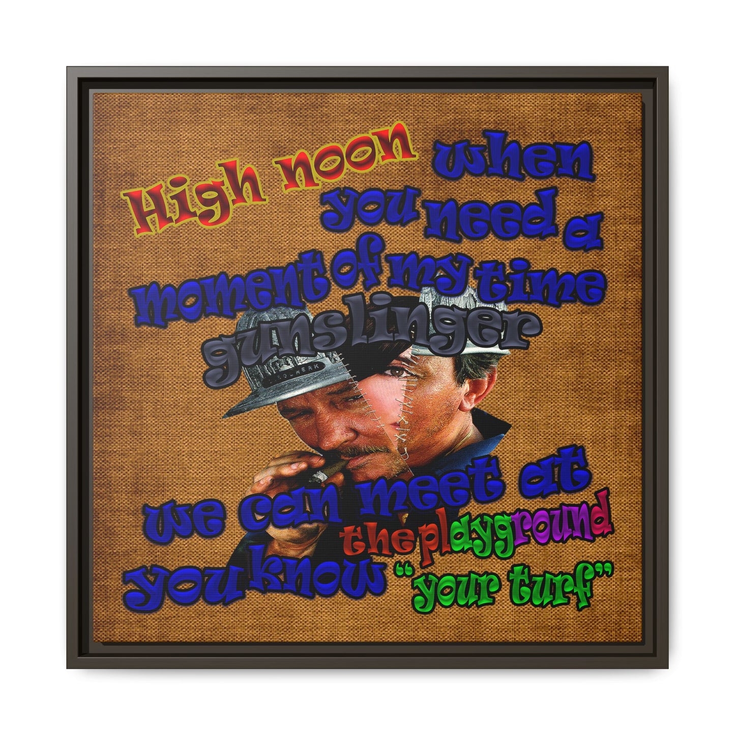 high noon - framed canvas art (brown papyrus)