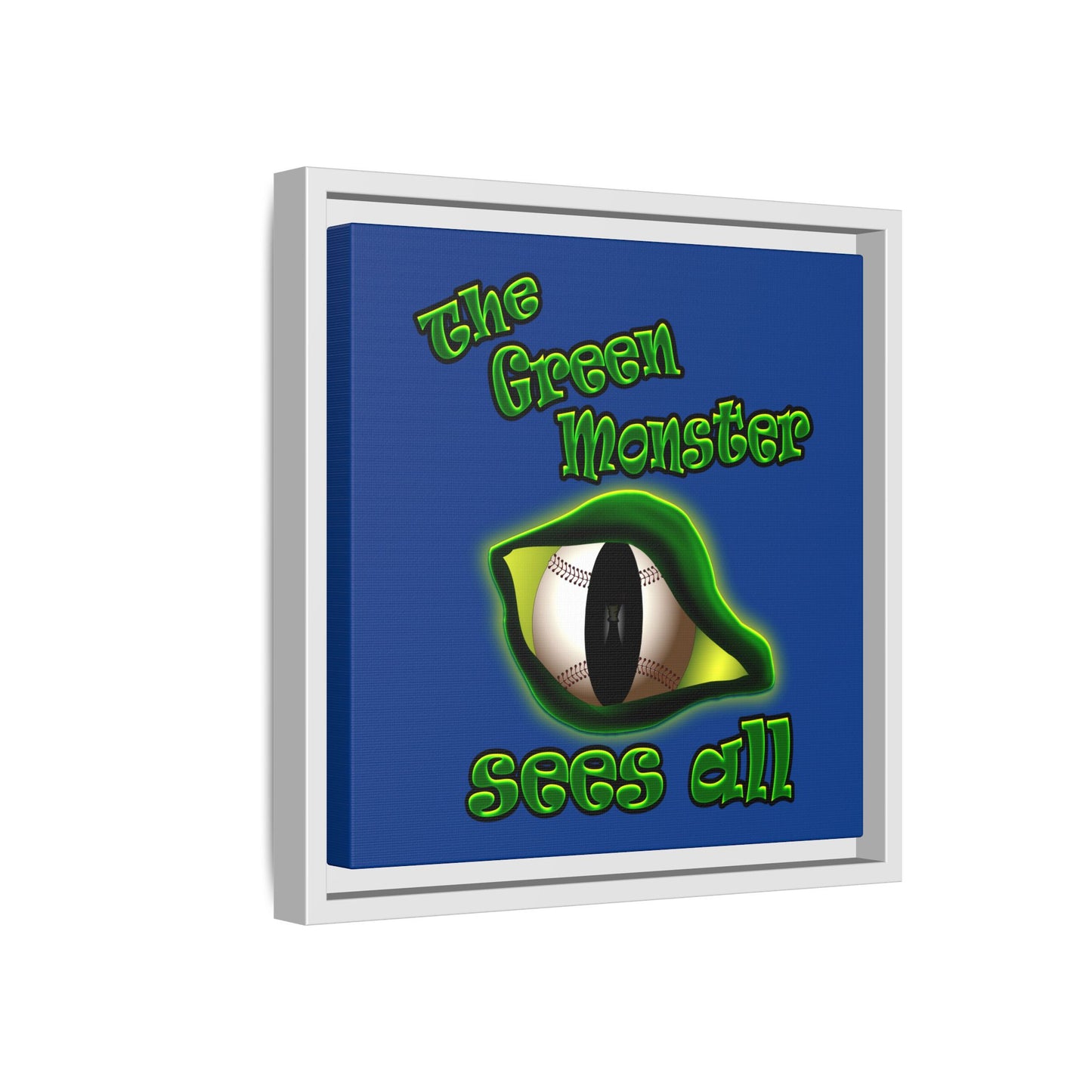 green monster - framed canvas art (dark blue)
