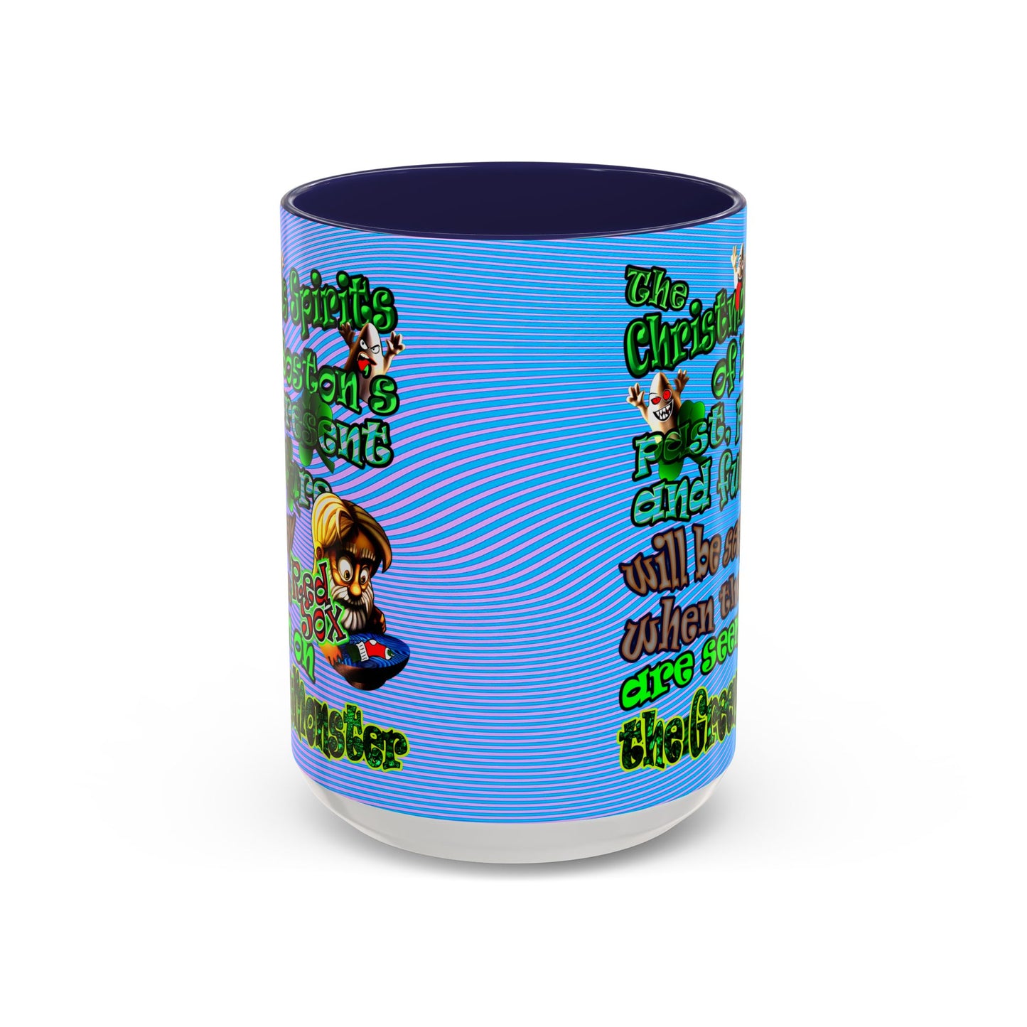 christmas spirits of boston - Accent Mug (light blue-purple wave)