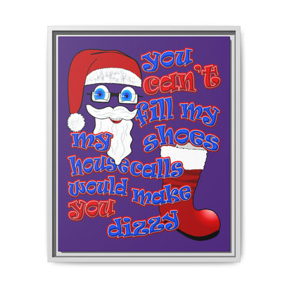 santa's shoes - framed canvas art (purple)