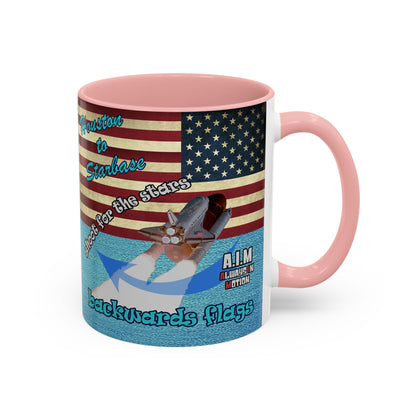 shoot for the stars - Accent Mug (faded blue)