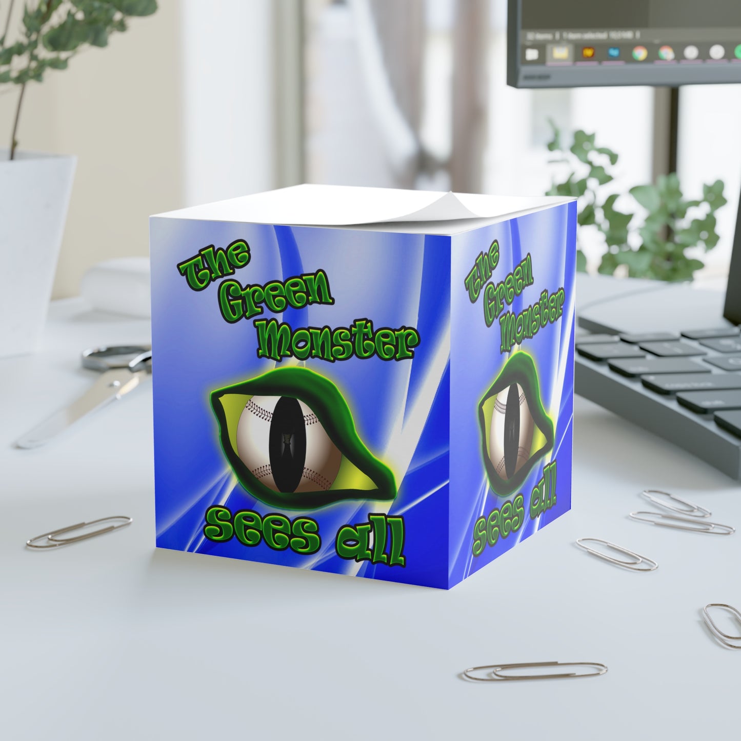 green monster - note cube (blue-white wave)