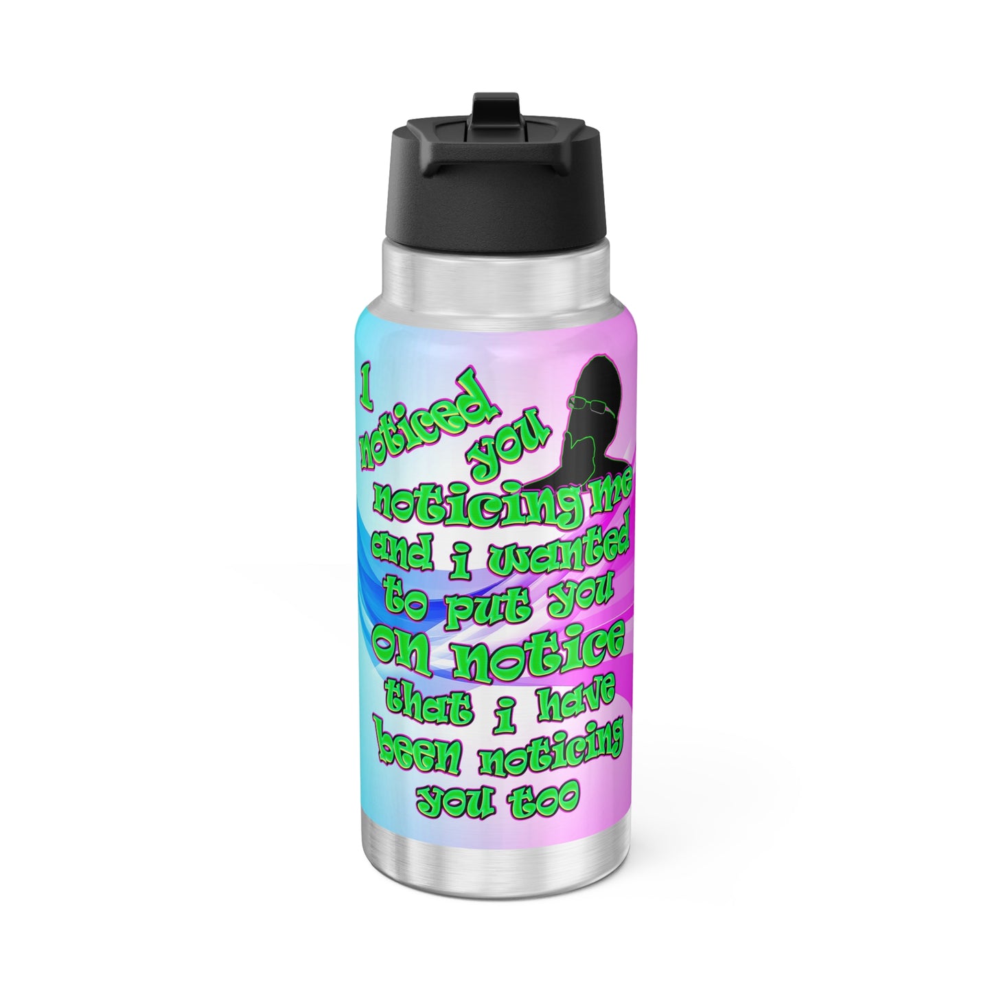 noticed you noticing - Gator Tumbler, 32oz  (light-blue-pink wave)