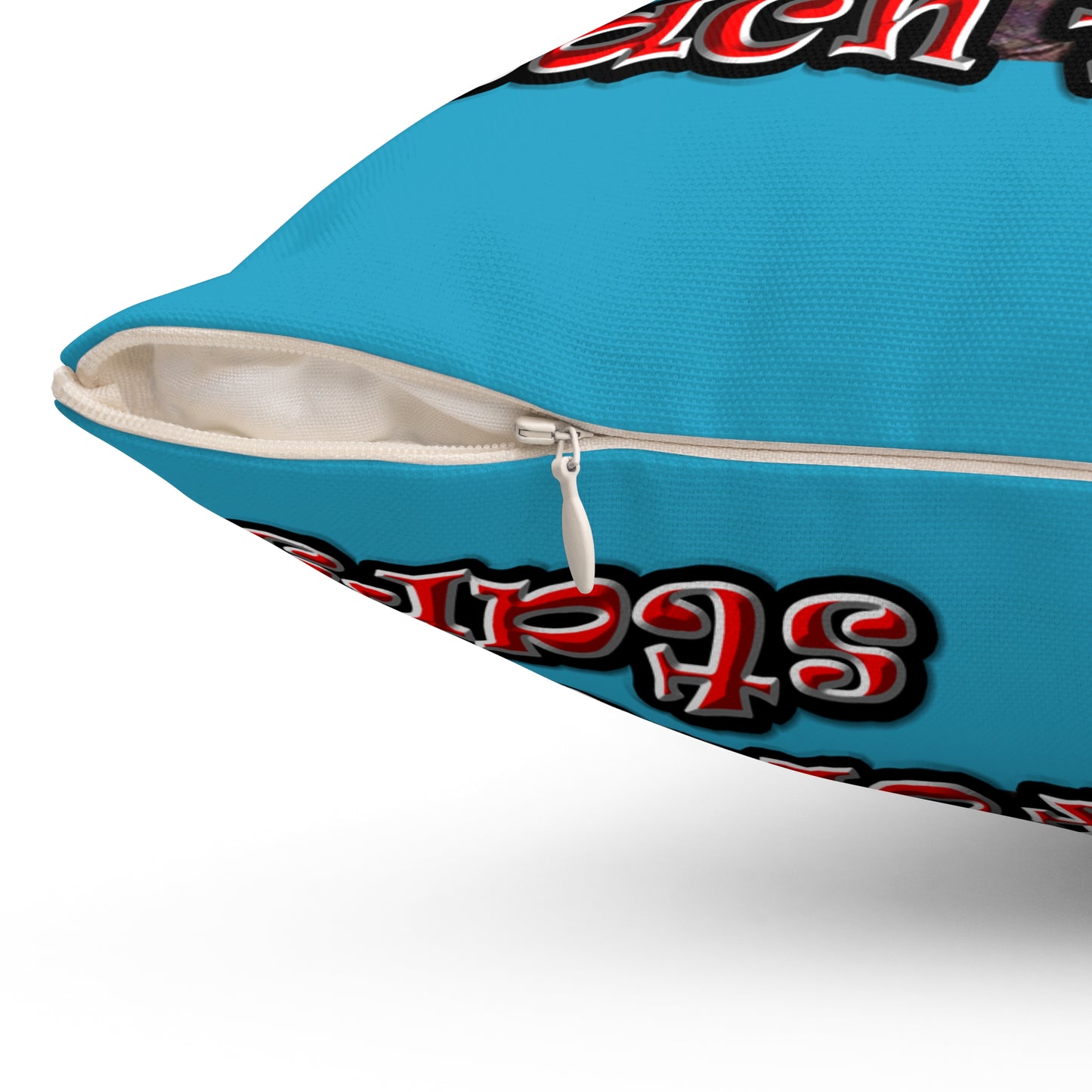 defy conquer reach - Spun Polyester Square Pillow - (turquoise)