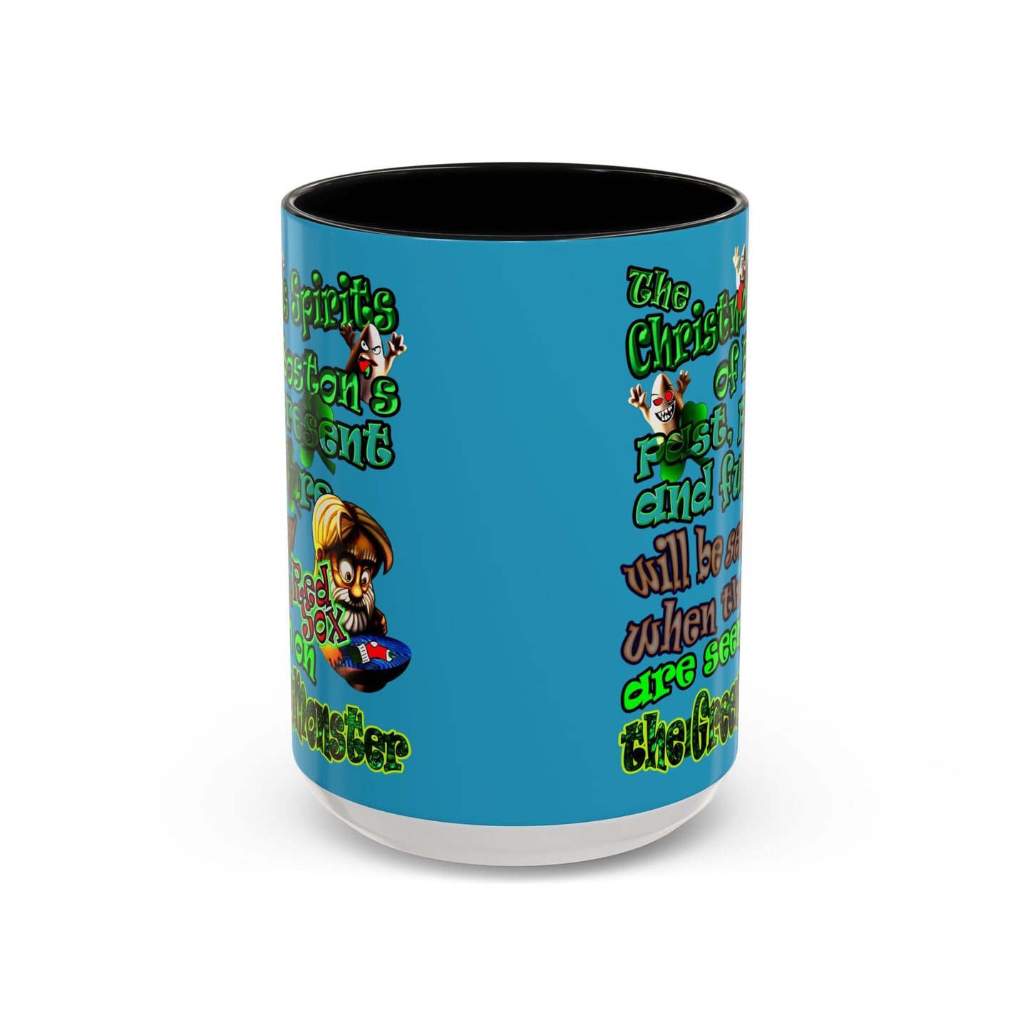 christmas spirits of boston - Accent Mug (turquoise)