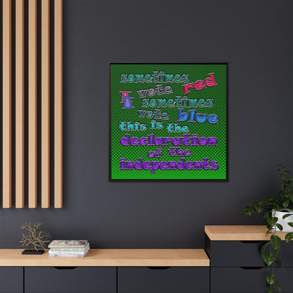declaration of the independents - framed canvas art (logo green)