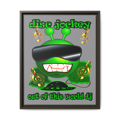 disc jockey - framed canvas art (grey)
