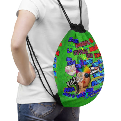 drop the beat - Drawstring Bag (green turf)