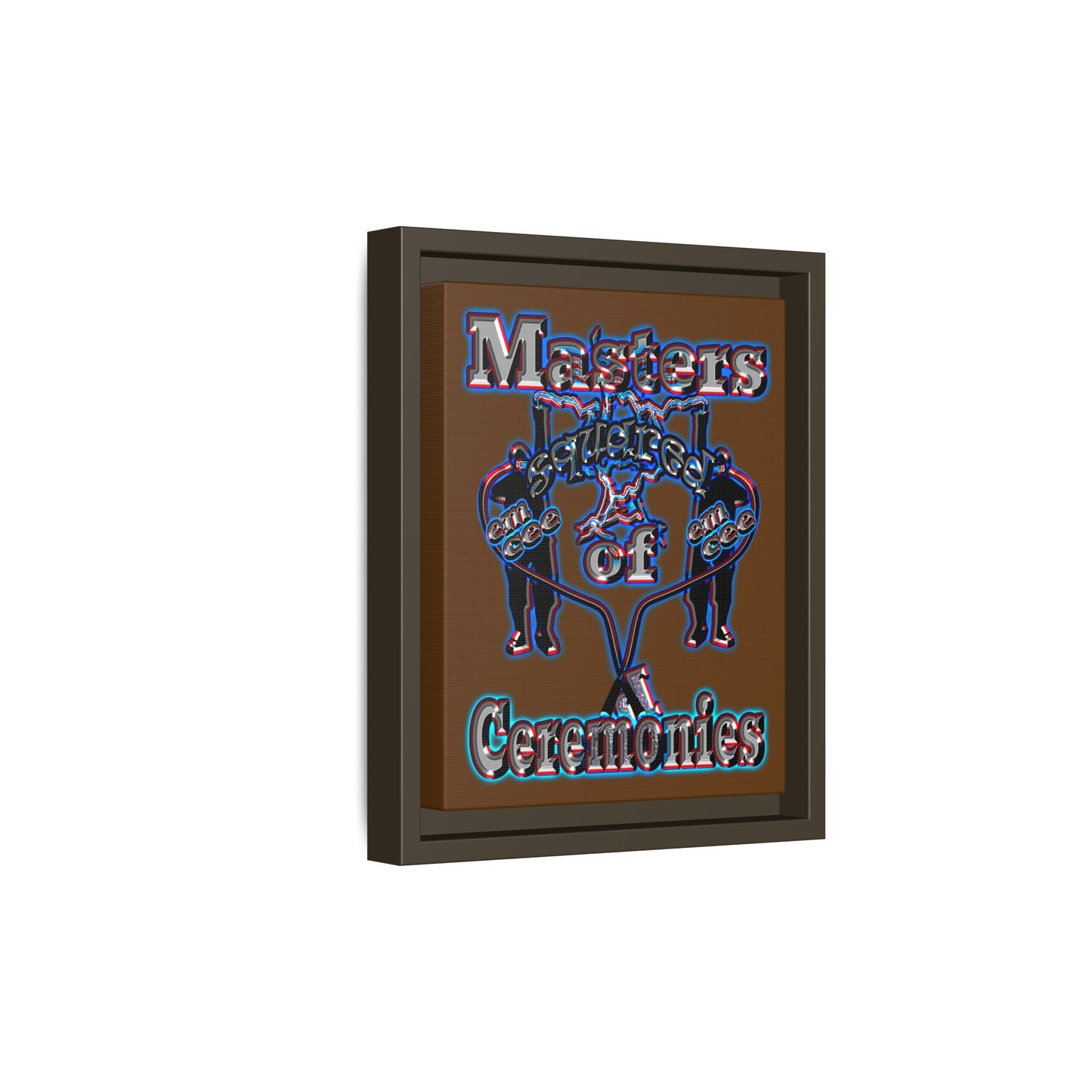 em cee squared - framed canvas art (brown)