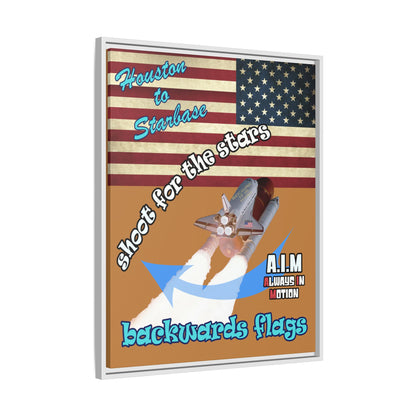 shoot for the stars - framed canvas art (light brown)