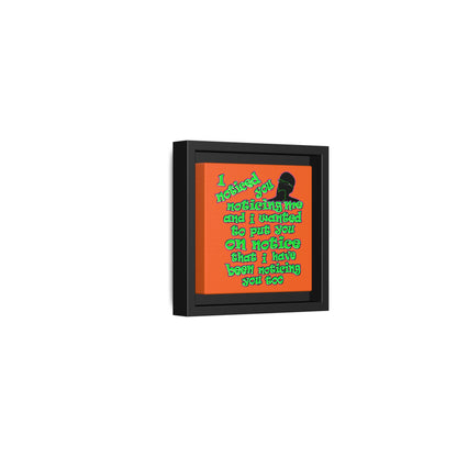 noticed you noticing - framed canvas art (orange)