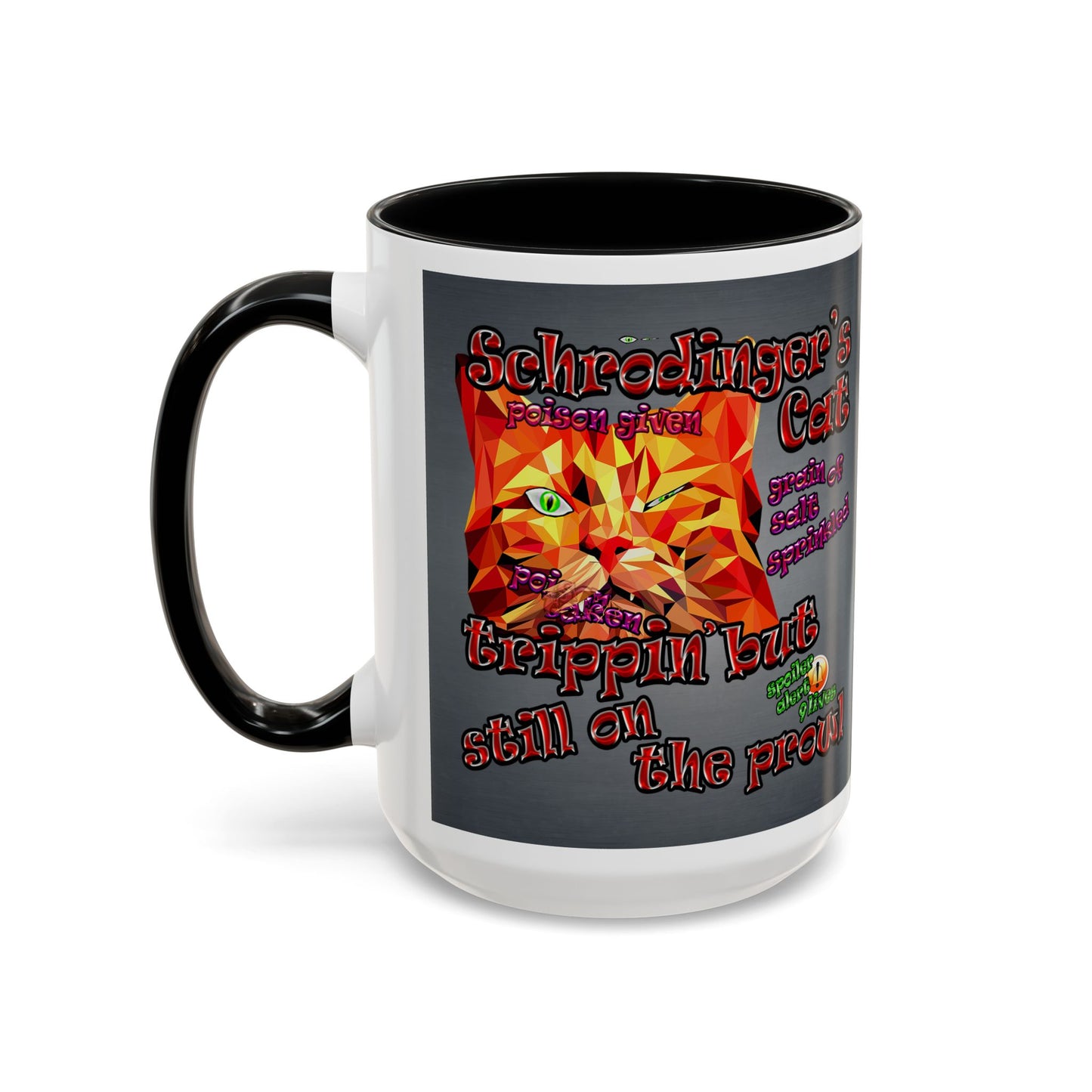 schrodinger's cat - Accent Mug (grey-light grey)