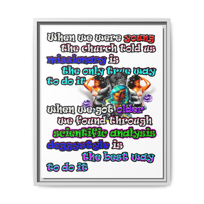 doggystyle - framed canvas art (white)