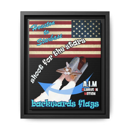 shoot for the stars - framed canvas art (black)