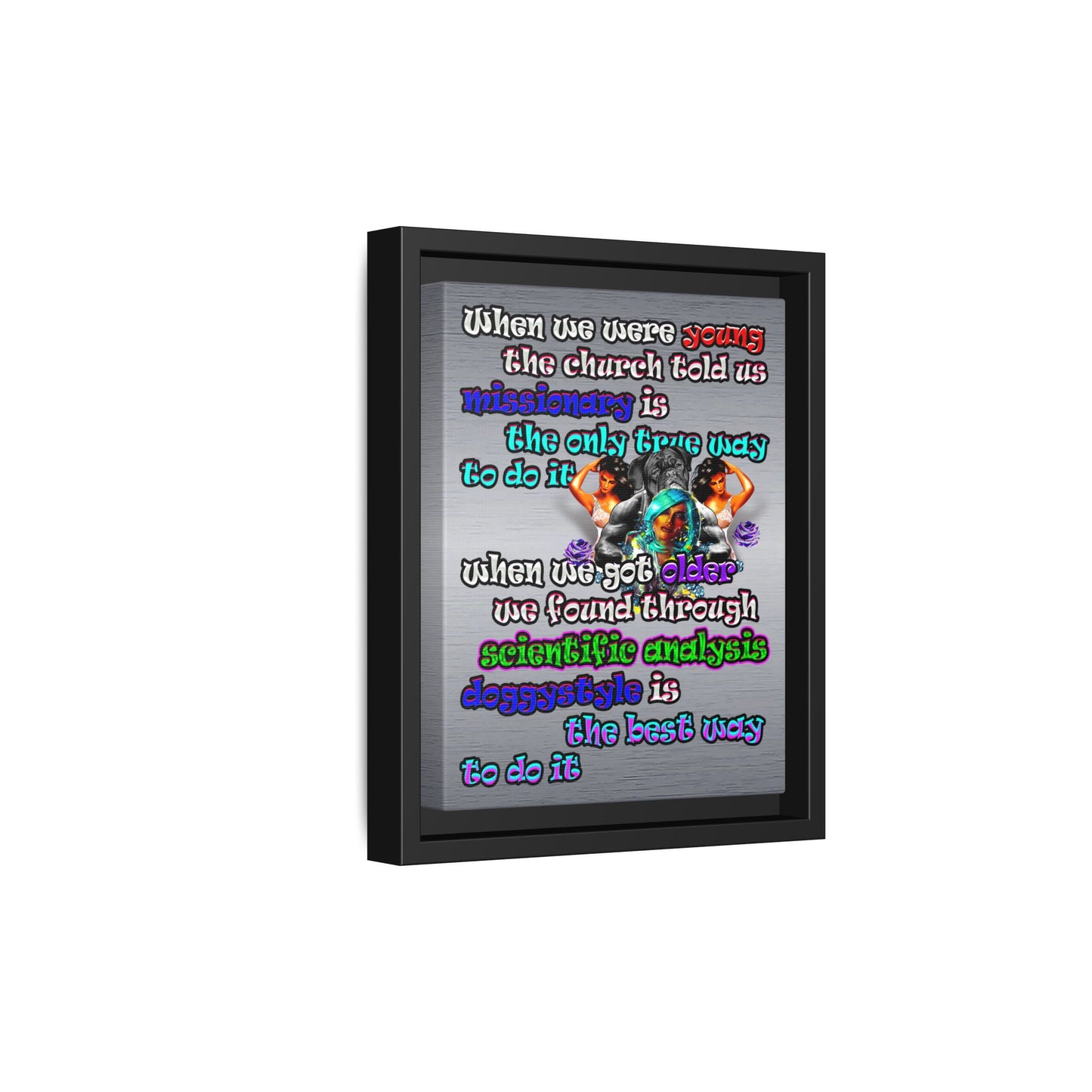 doggystyle - framed canvas art (brushed nickel)