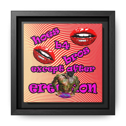 hoes b4 bros - framed canvas art (yellow-orange wave)
