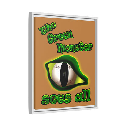 green monster - framed canvas art (light brown)