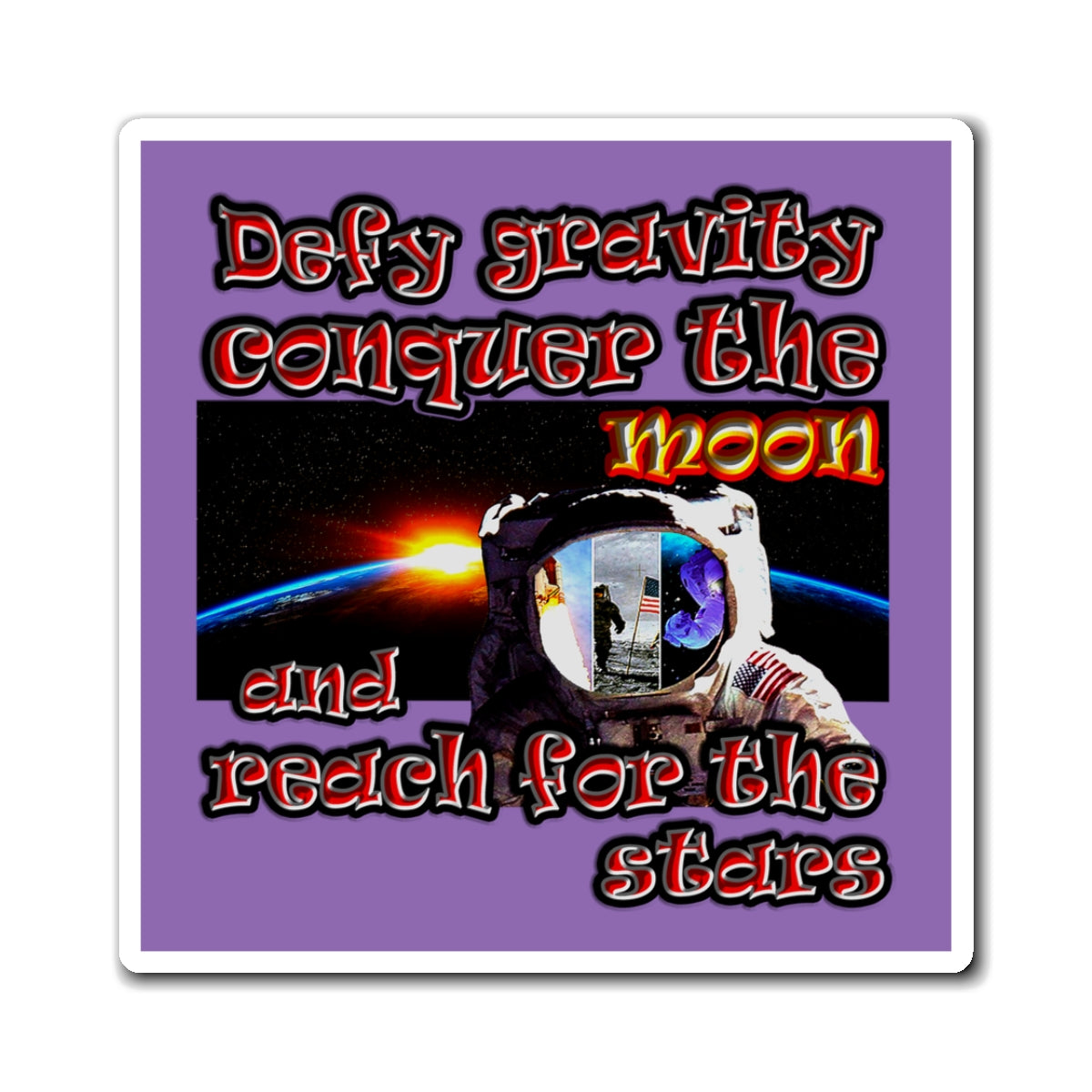 defy conquer reach - Magnets - (light purple)