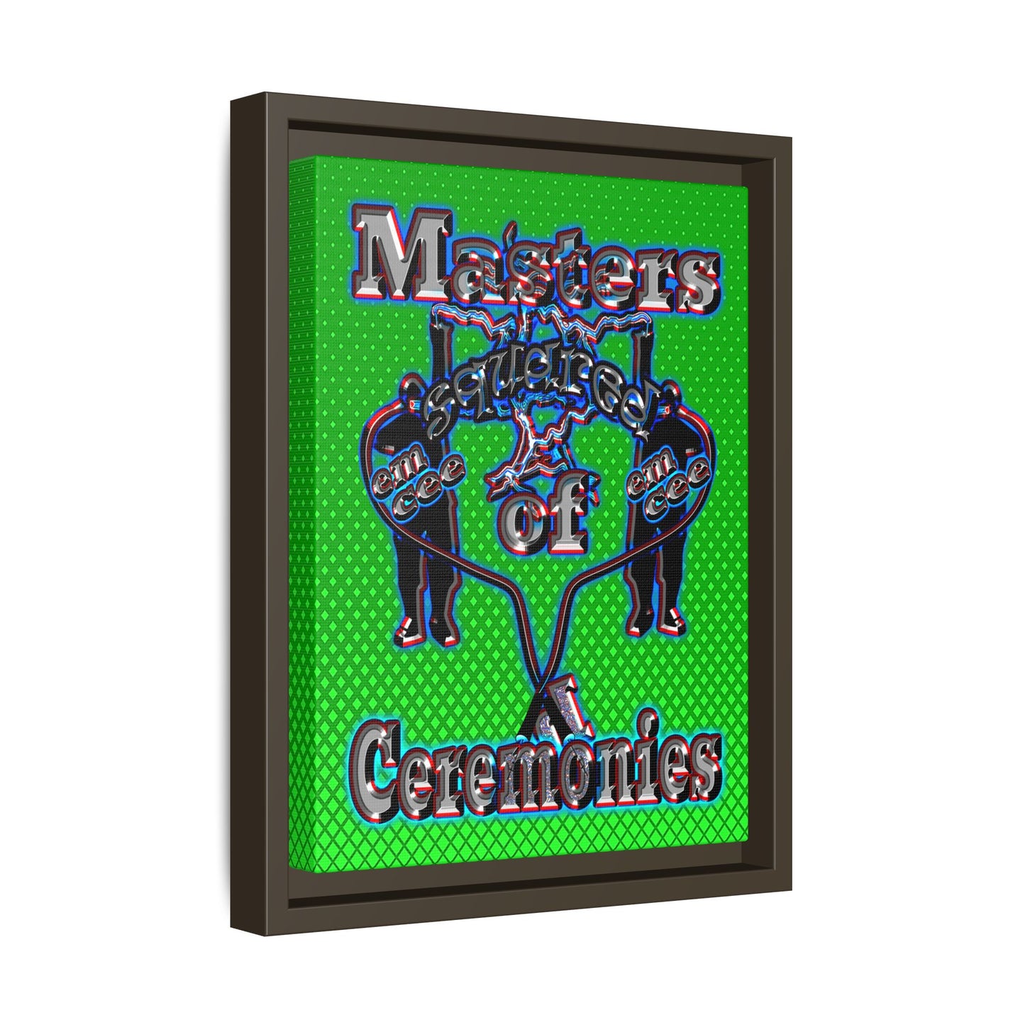 em cee squared - framed canvas art (logo green)