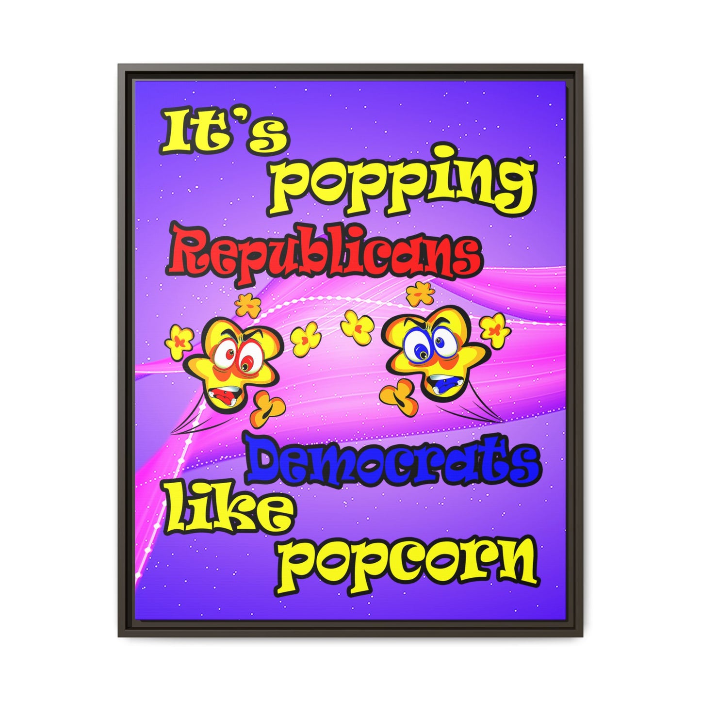 popping like popcorn - framed canvas art (purple-pink wave)