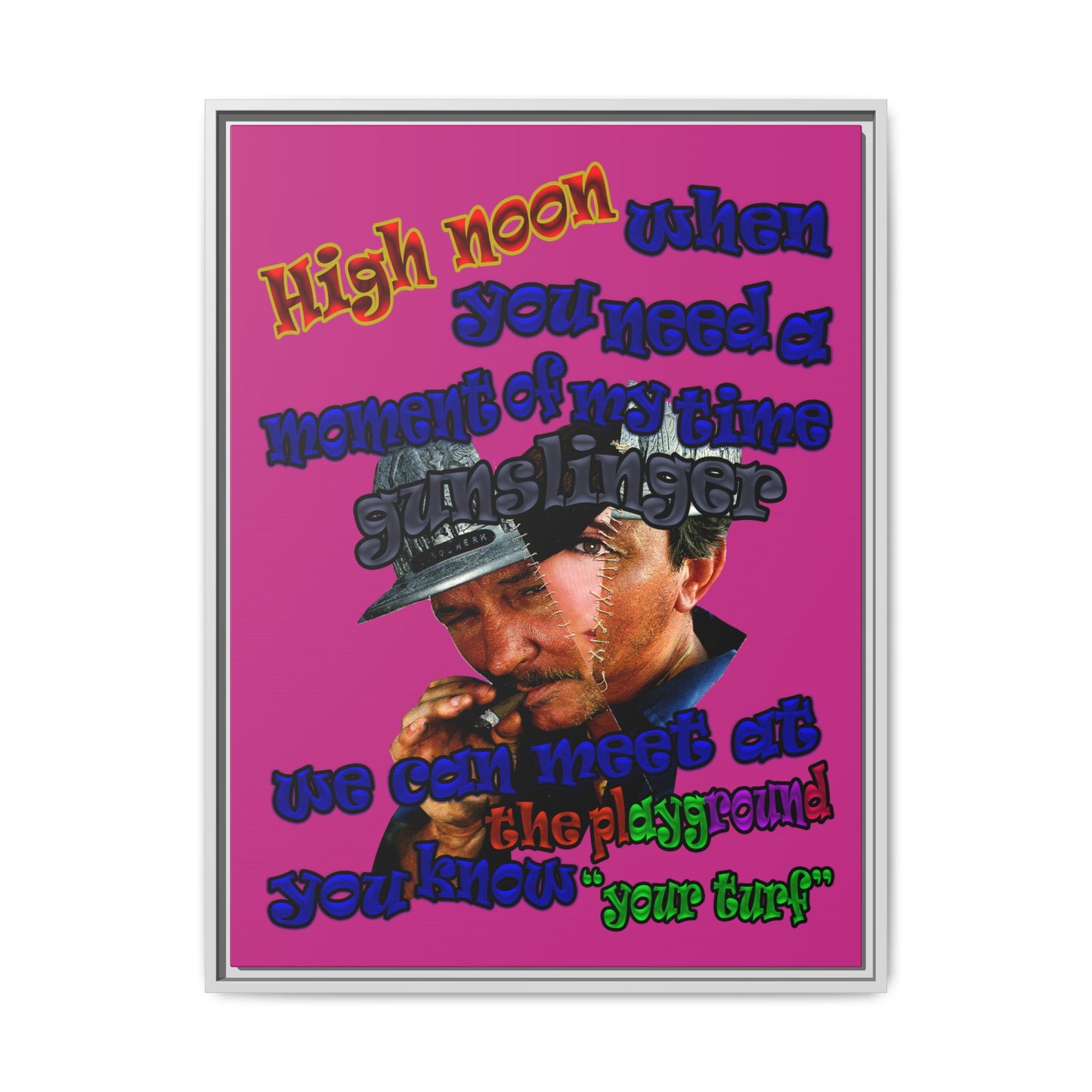 high noon - framed canvas art (pink)