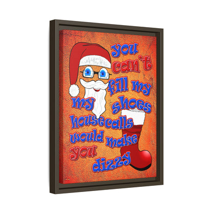 santa's shoes - framed canvas art (burnt orange)