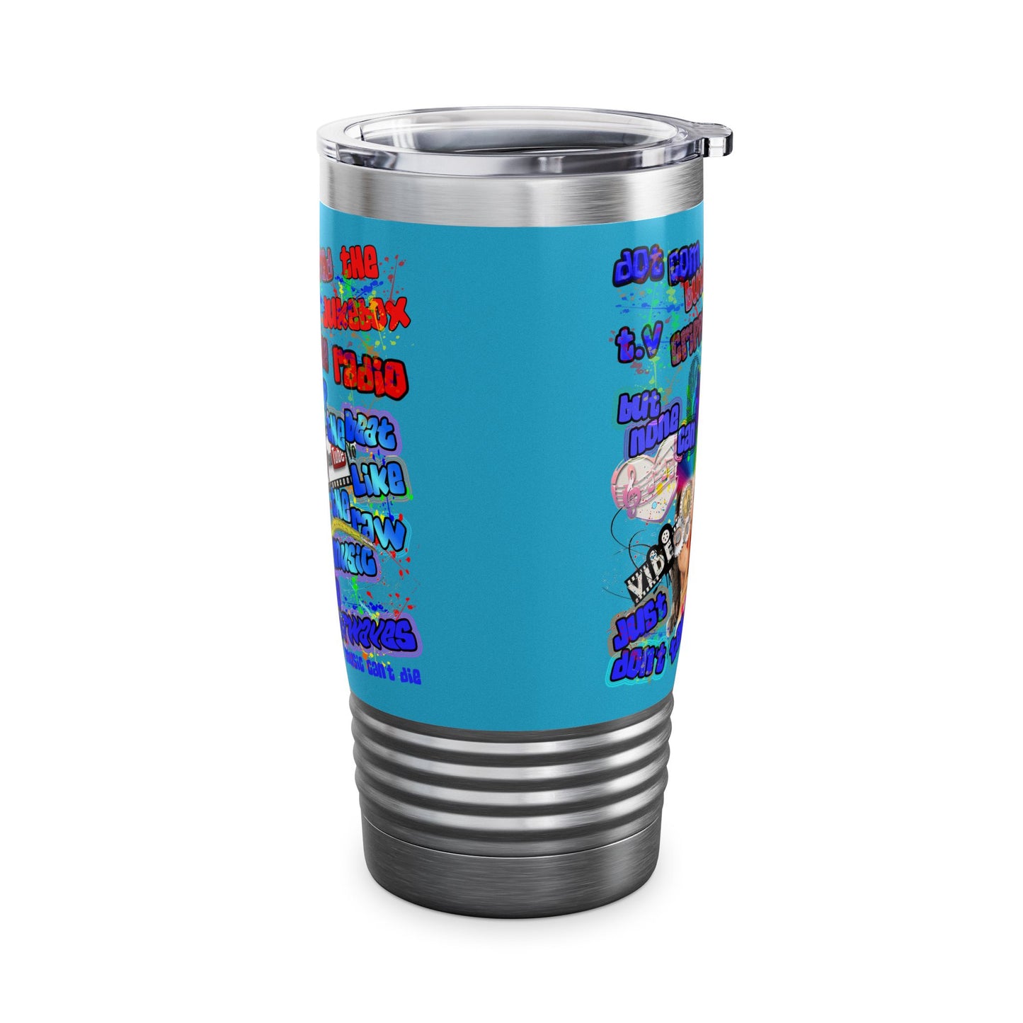 drop the beat - Ringneck Tumbler, 20oz (turquoise)