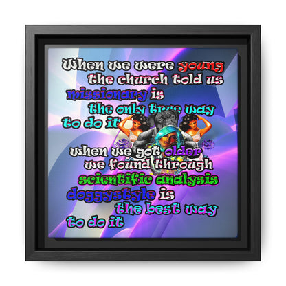 doggystyle - framed canvas art (grey-pink wave)
