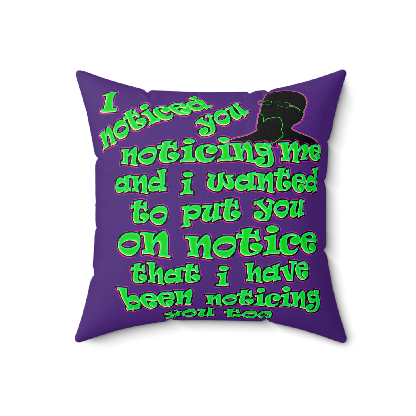 noticed you noticing - Faux Suede Square Pillow - (purple)